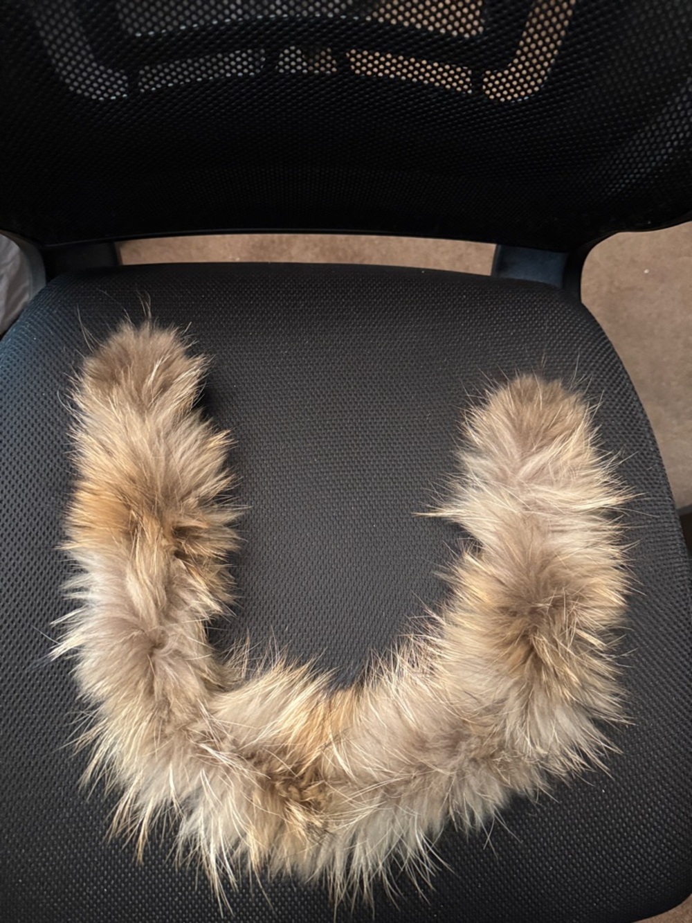 Real Fur Hood/Collar trim in Light Brown